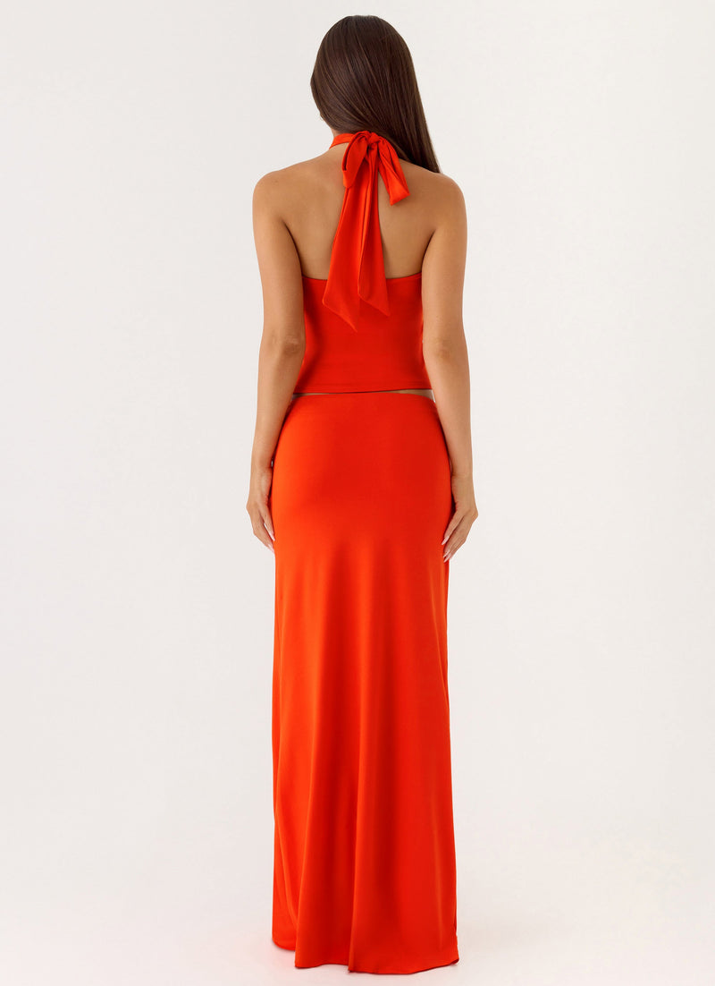 Selmah Hardware Maxi Skirt - Tangerine