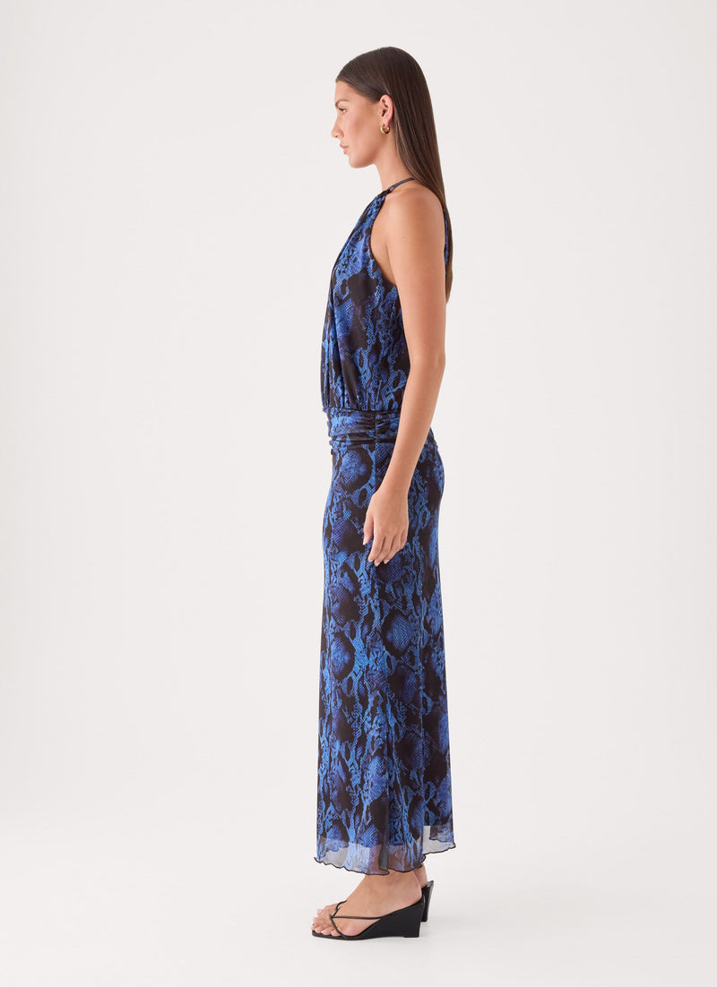 Silent Venom Maxi Dress - Snake Print