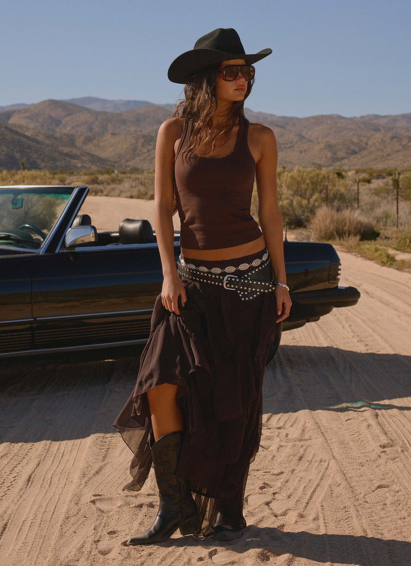 Silvanna Maxi Skirt - Chocolate