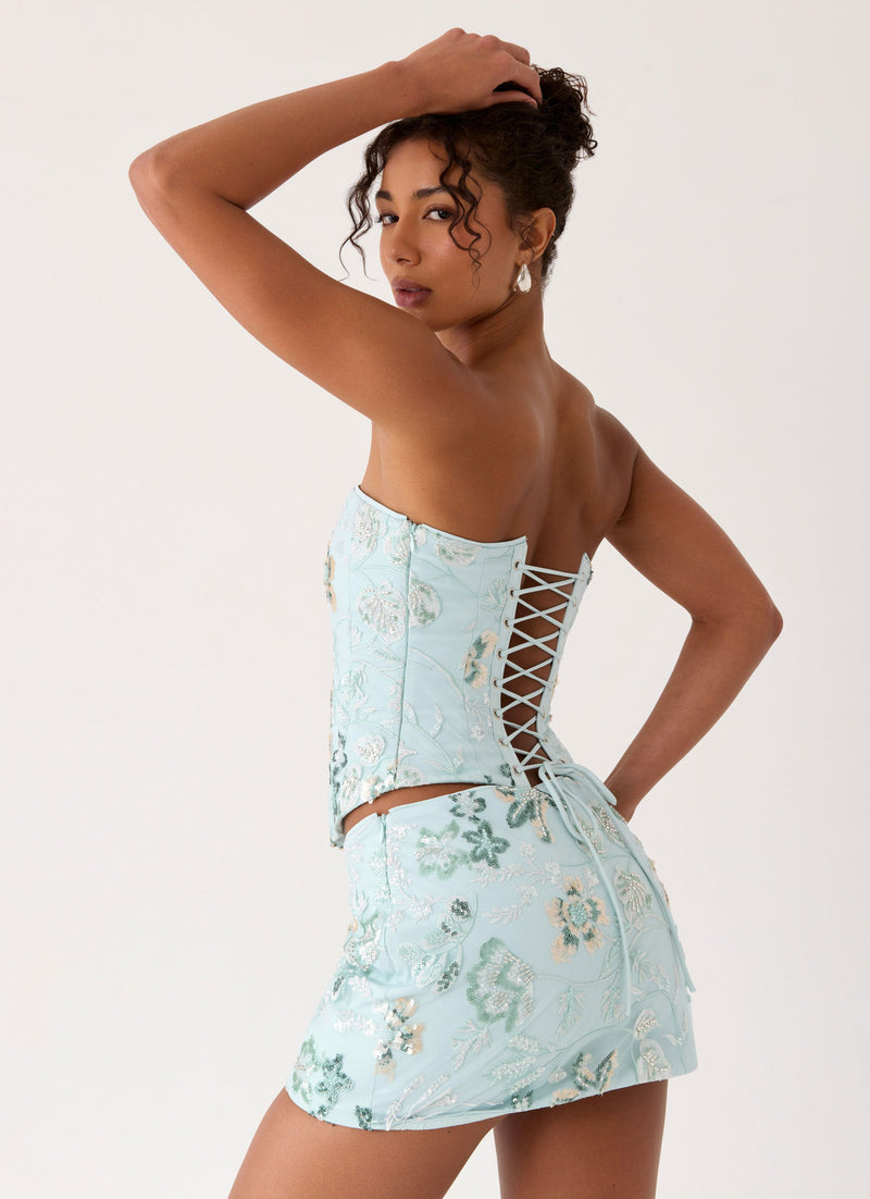 Solaire Low Rise Mini Skirt - Pistachio