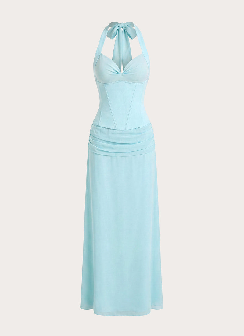 Soneva Corset Maxi Dress - Aqua