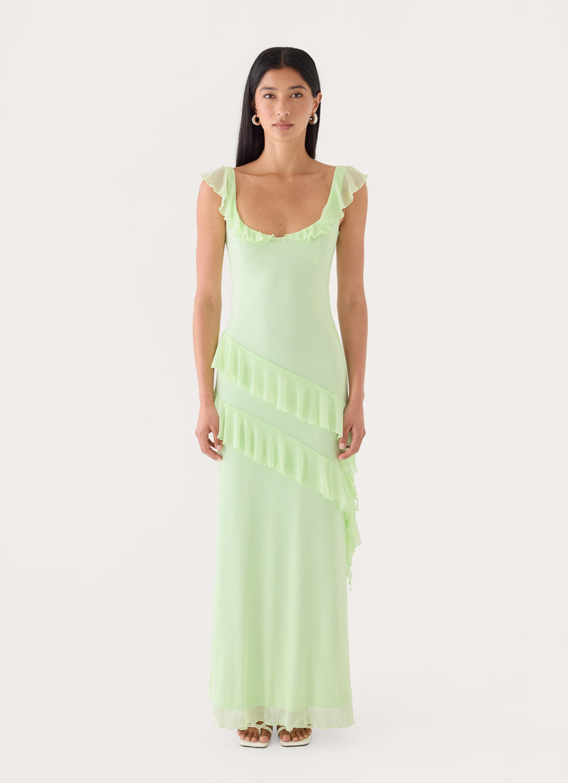 Soreline Ruffle Maxi Dress - Soft Lime