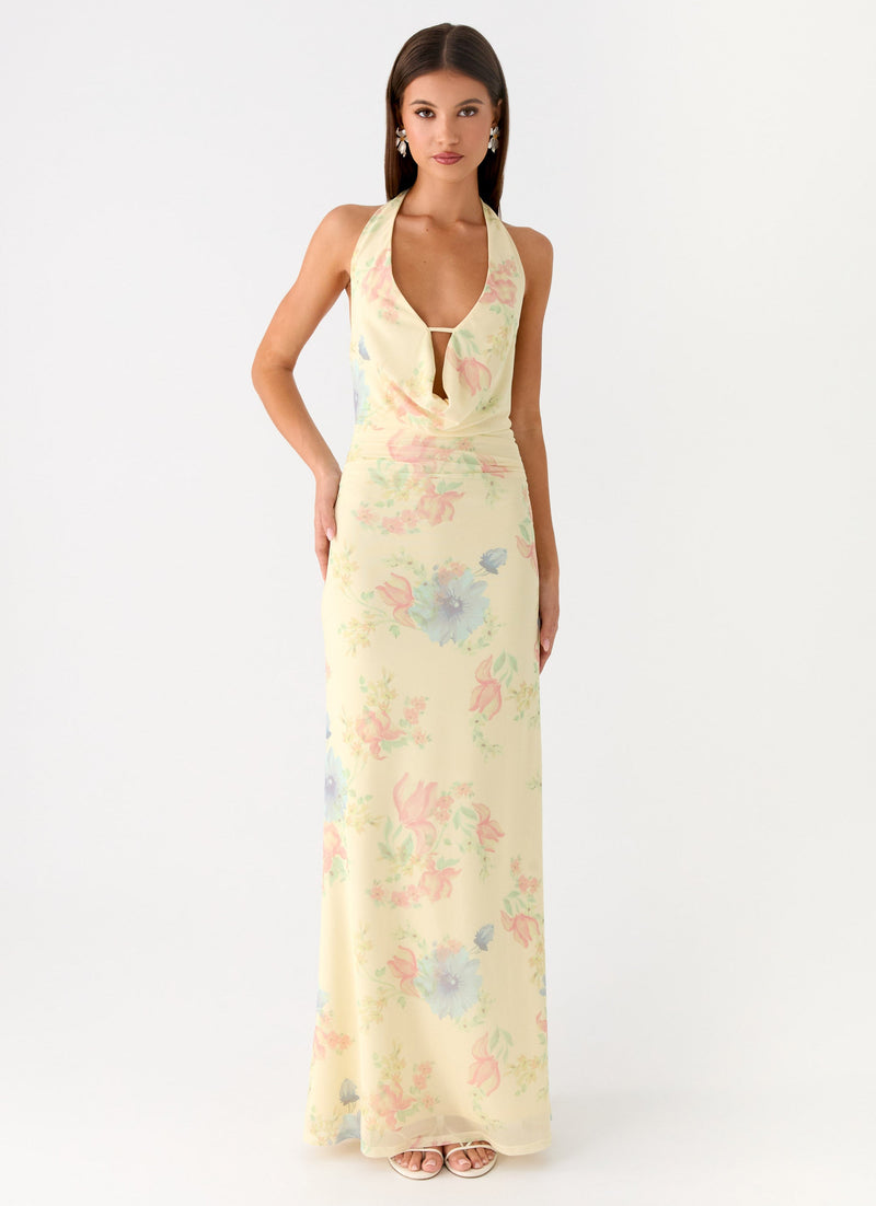 Tedder Halter Maxi Dress - Spring Meadow