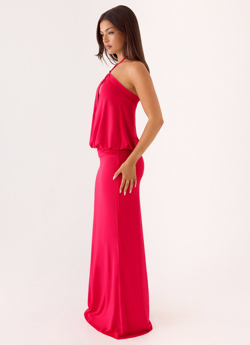 Telling You Maxi Dress - Red Magenta