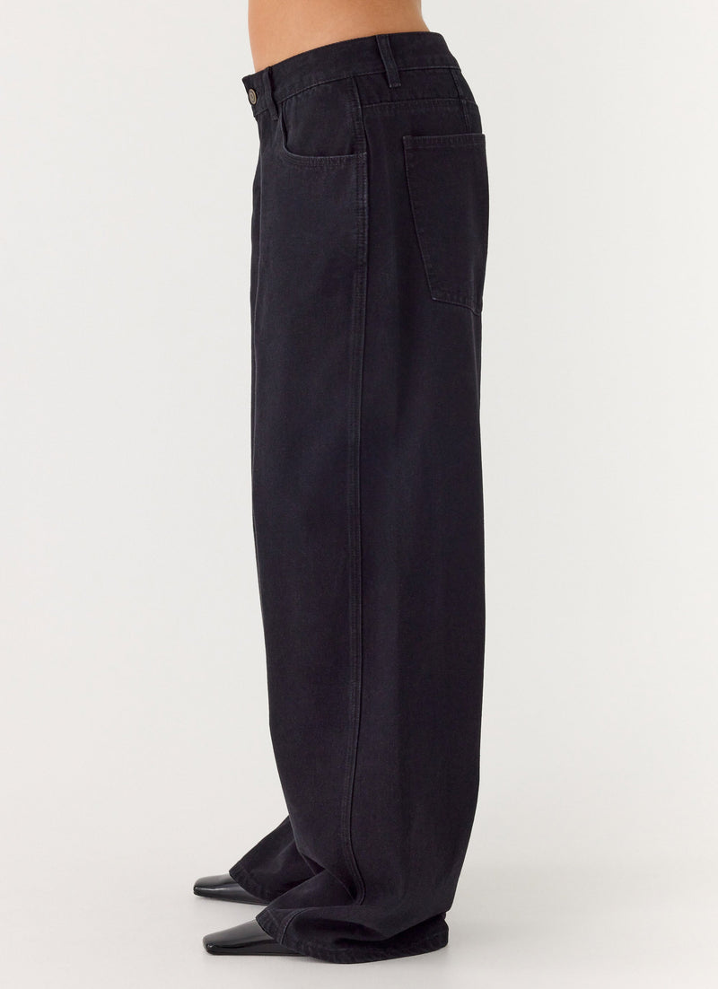 Waylon Low Rise Denim Jeans - Black