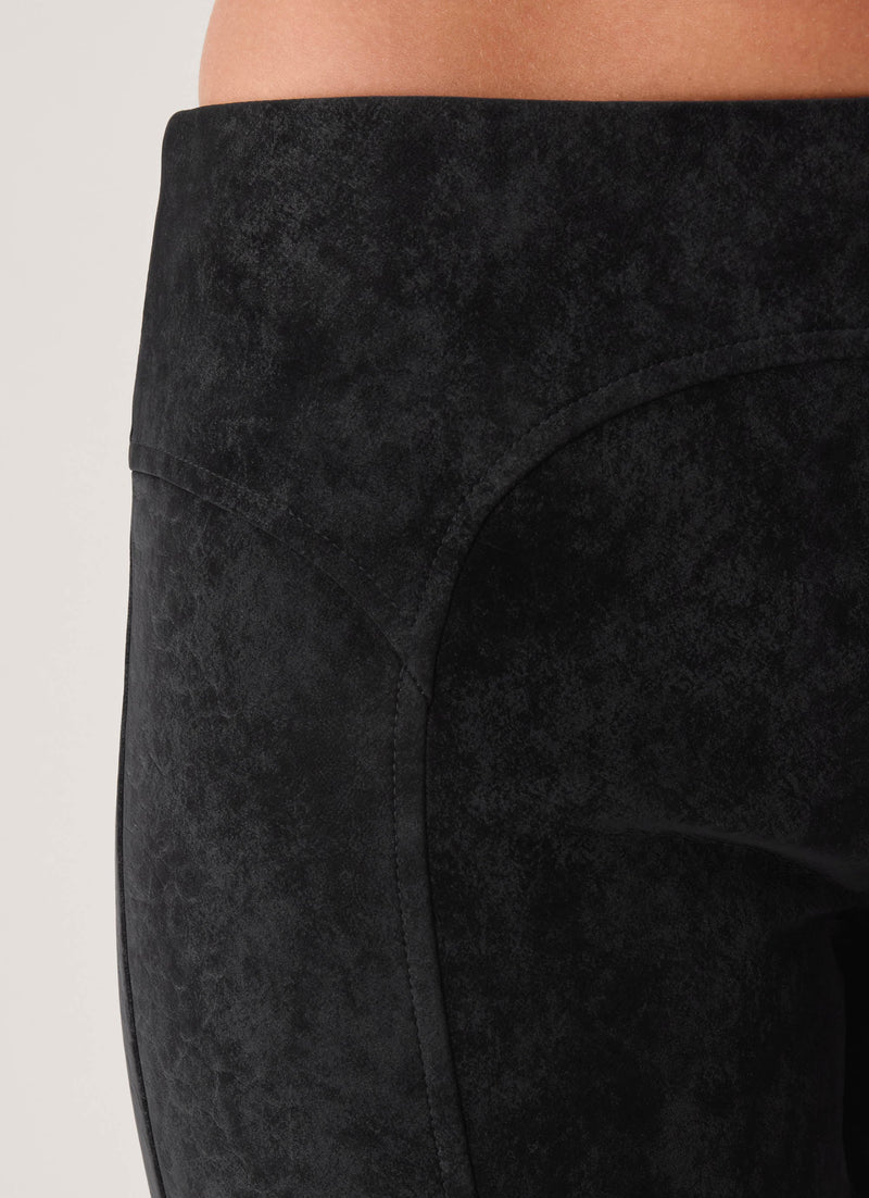 Wild Fire Faux Suede Low Rise Pant - Black