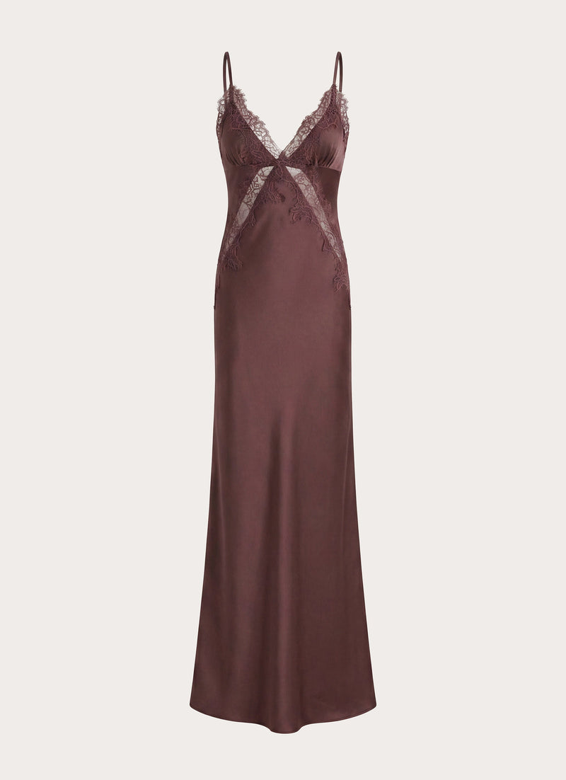 Winona Night Slip Dress - Chocolate