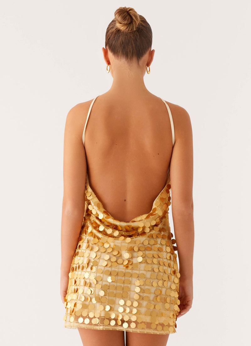 Xander Sequin Mini Dress - Gold