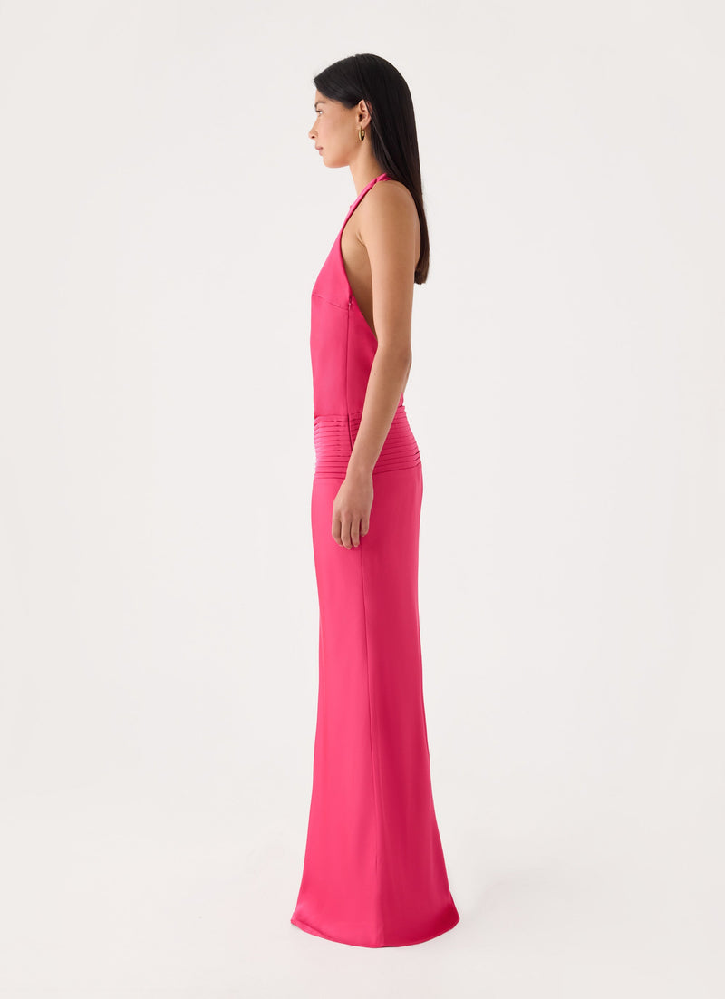 Zarita Halter Maxi Dress - Fuchsia
