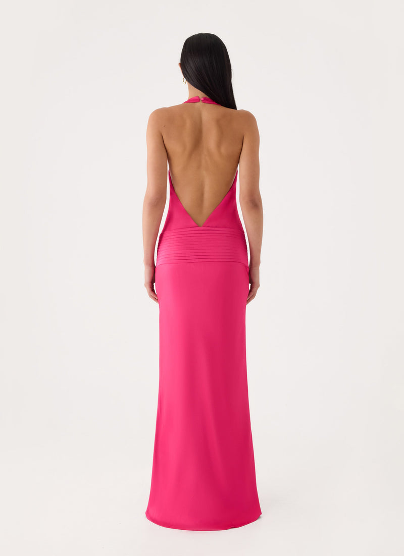 Zarita Halter Maxi Dress - Fuchsia
