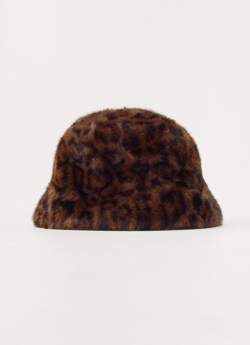 Zayana Faux Fur Hat - Chocolate