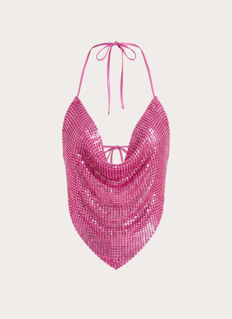 Zia Chainmail Top - Pink