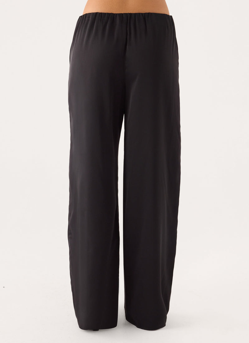 Zoeyy Satin Pant - Black