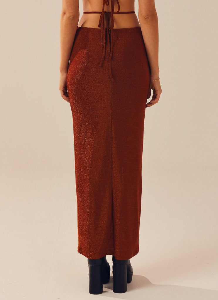 Out of Service Lurex Maxi Skirt - Spiced Lurex - Peppermayo