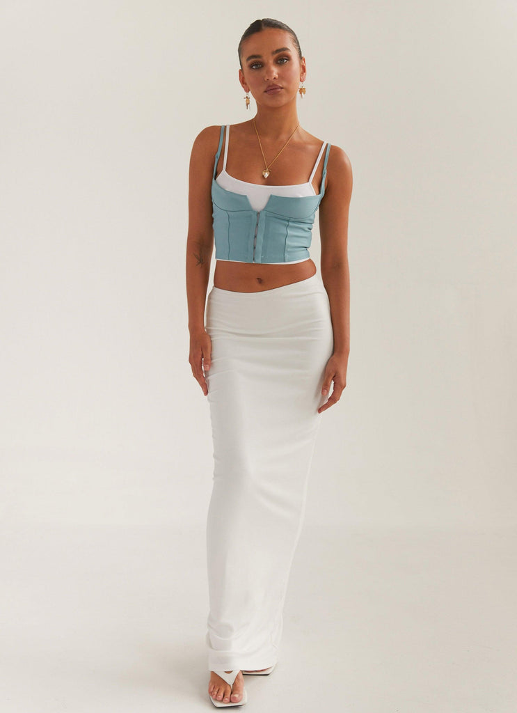 Fusion Crop Top - Antiqued Aqua - Peppermayo