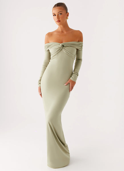 Marla Long Sleeve Maxi Dress - Sage Peppermayo Canada Marla Long Sleeve Maxi Dress - Sage Peppermayo Canada