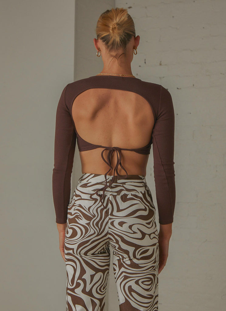 Total Crush Tie Back Top - Choc Brown - Peppermayo