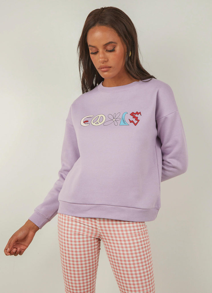 Trippy Club Sweatshirt - Lavender - Peppermayo