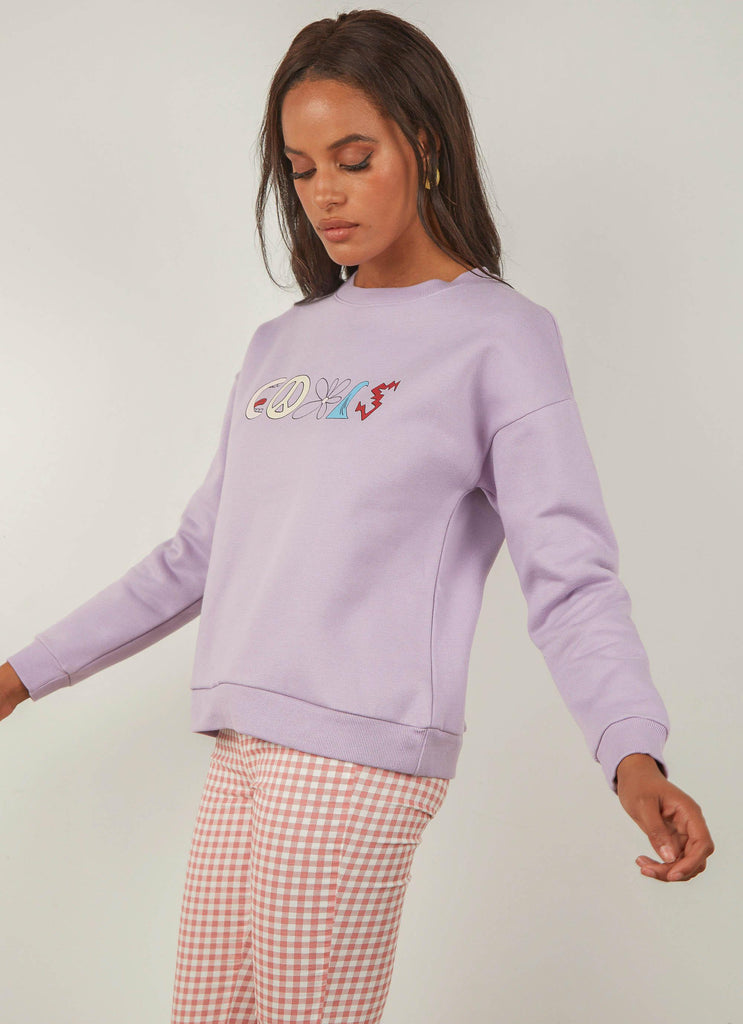 Trippy Club Sweatshirt - Lavender - Peppermayo