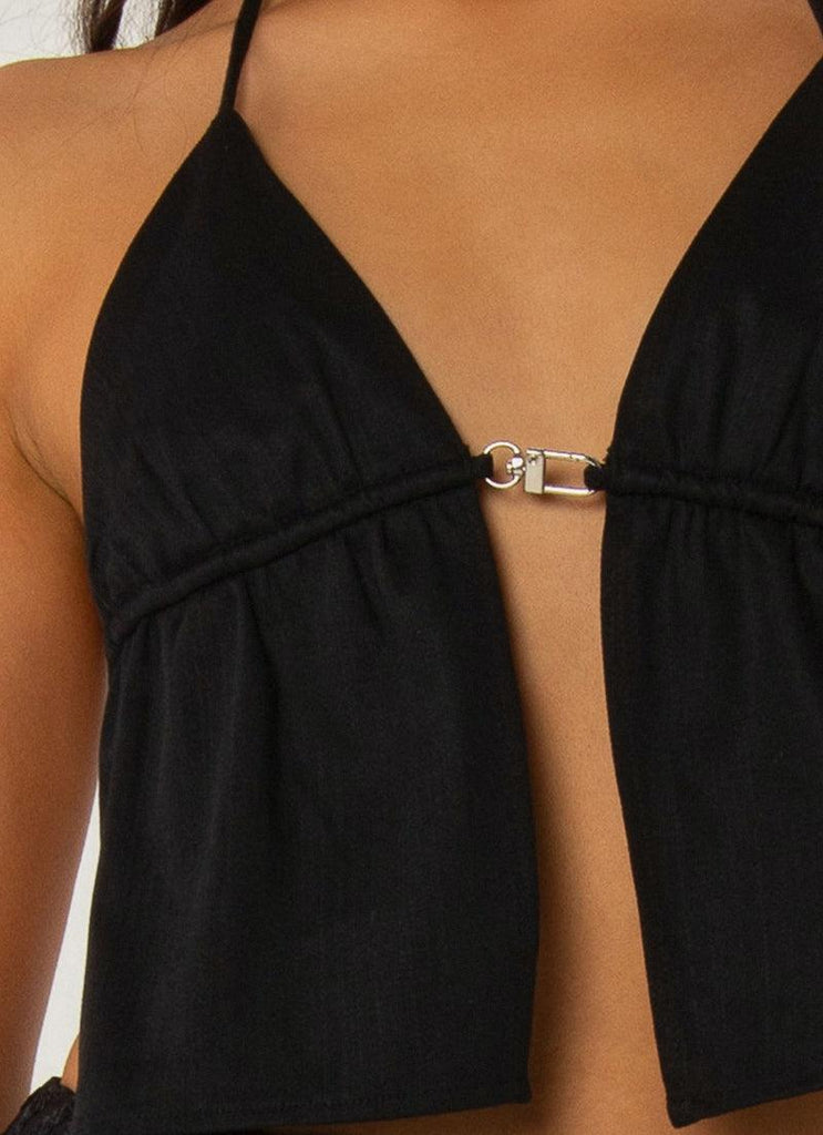 Mystic Halter Top - Black - Peppermayo