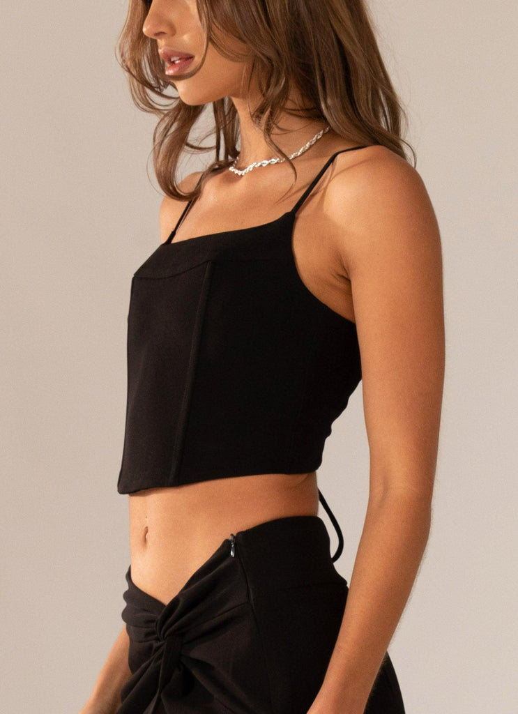 Dusk To Dawn Bustier Top - Onyx - Peppermayo