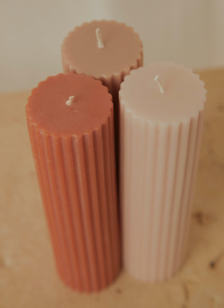 Moreton Eco Fluted Pillar - Baked Clay - Peppermayo