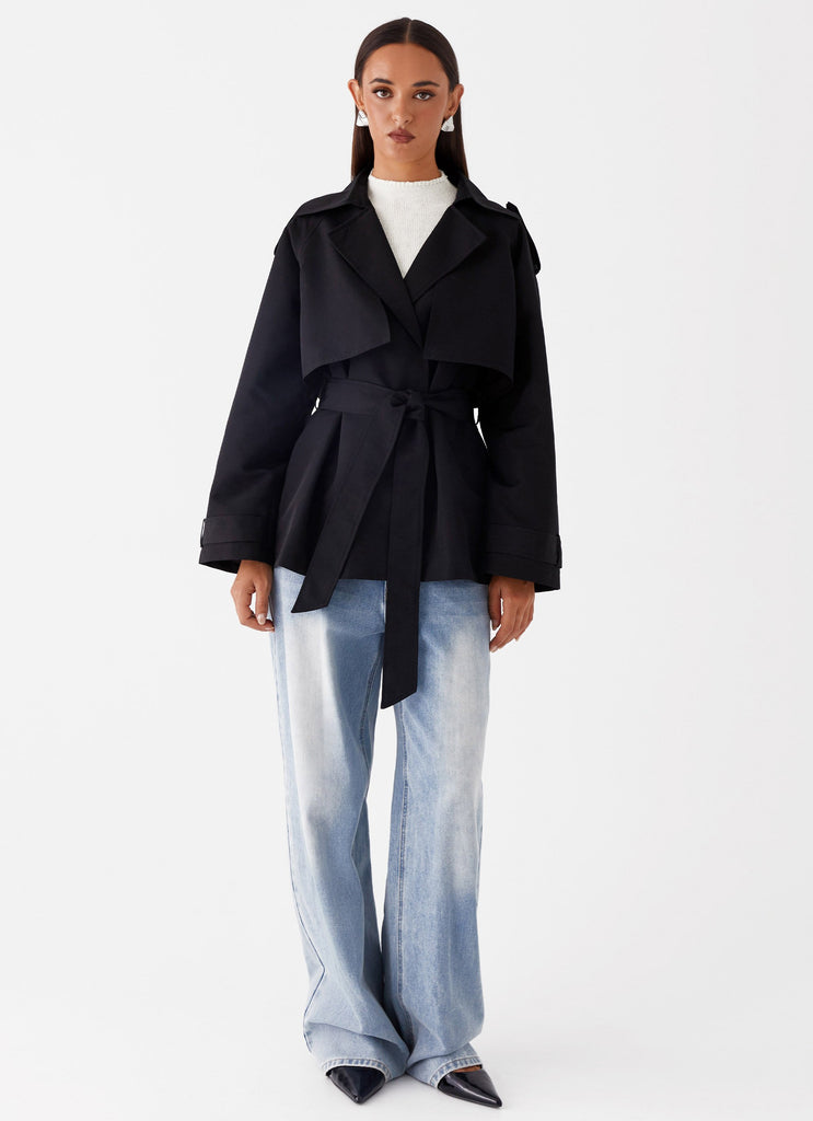 Ace Of Spades Cropped Trench Coat - Black – Peppermayo Canada