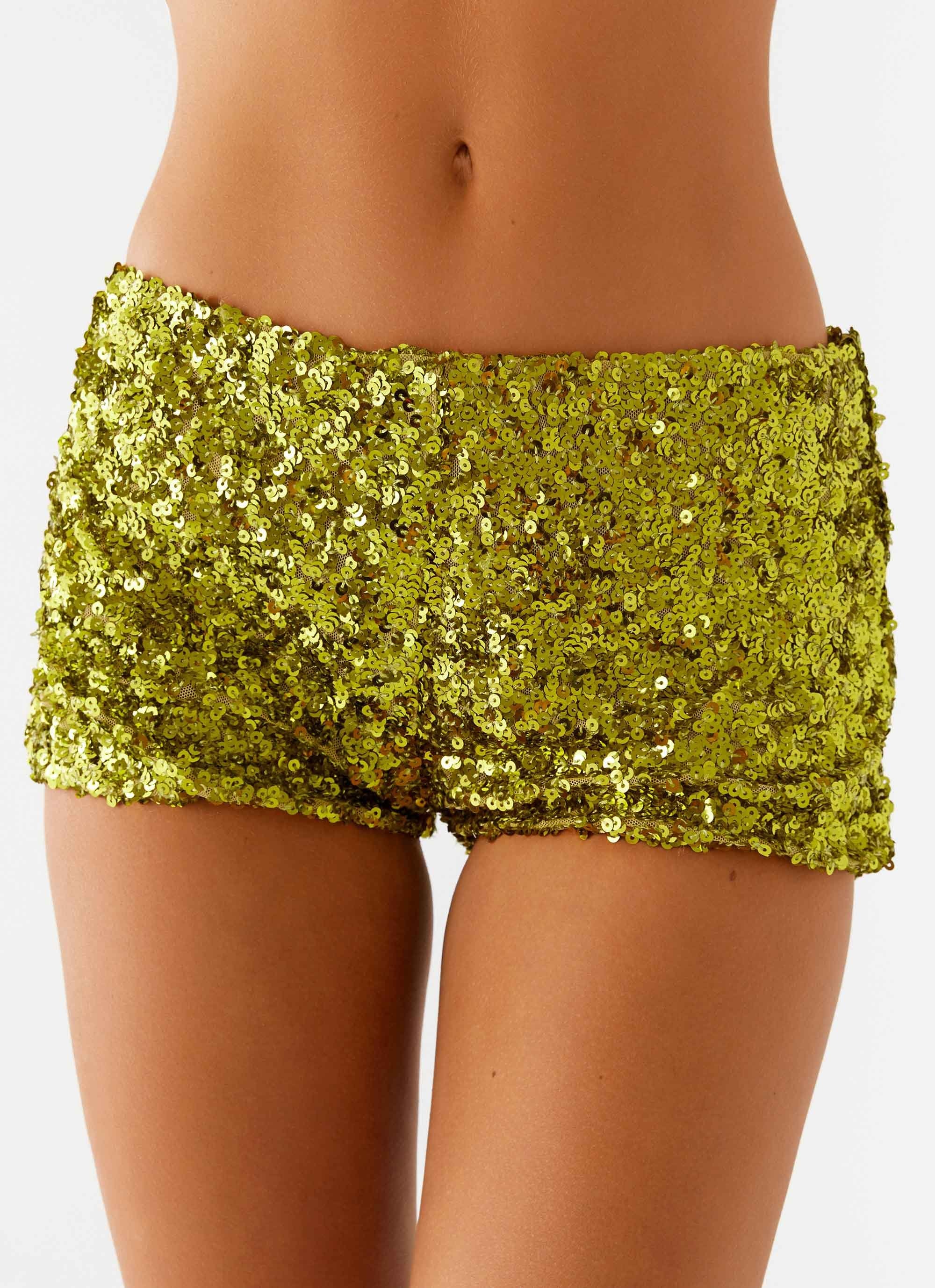 Gold sequin shorts plus size shop