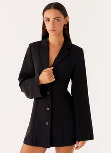 Albi Fitted Blazer Mini Dress - Black