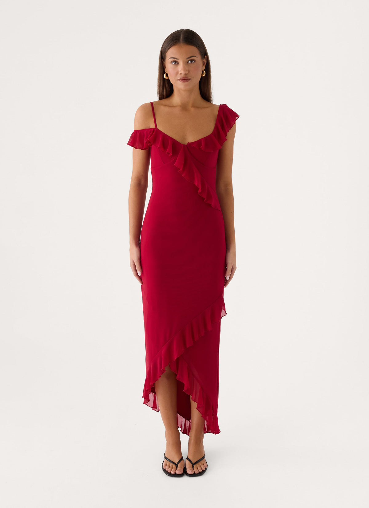 Alessia Midi Dress - Pomegranate Red