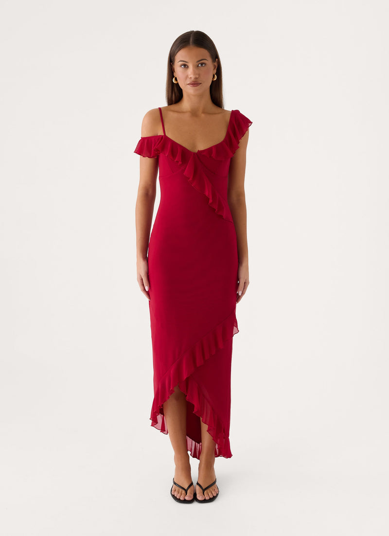Alessia Midi Dress - Pomegranate Red