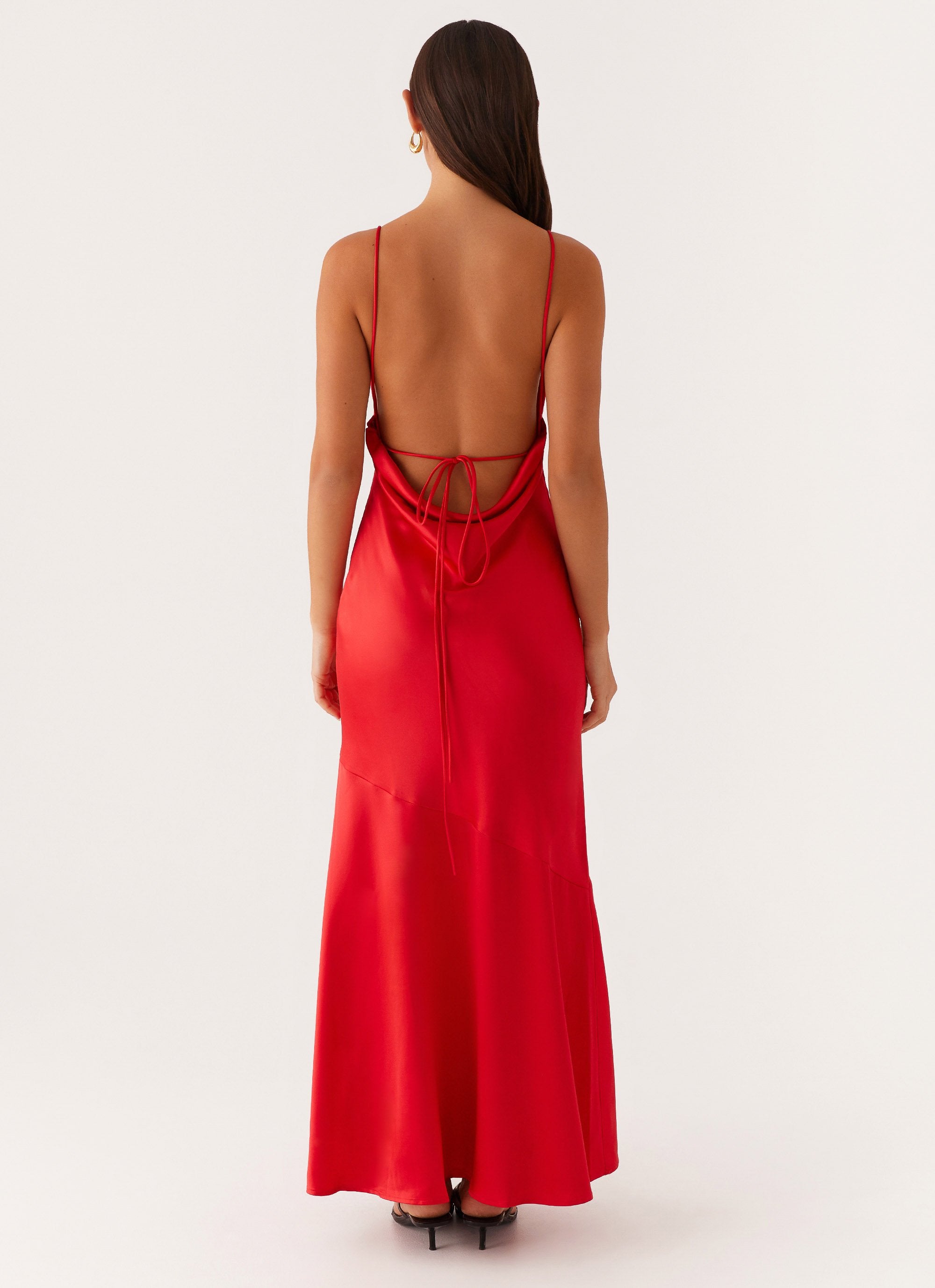 Alianna Cowl Neck Satin Maxi Dress - Red Peppermayo Canada Alianna Cowl Neck Satin Maxi Dress - Red Peppermayo Canada