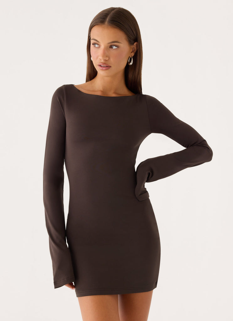 Alonna Mini Dress - Chocolate Fudge