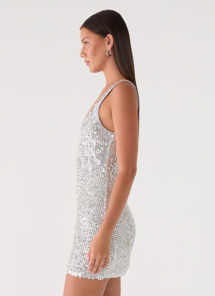 Alula Sequin Mini Dress - Silver