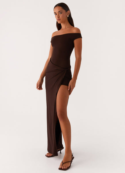 Amerie Maxi Dress - Chocolate – Peppermayo Canada