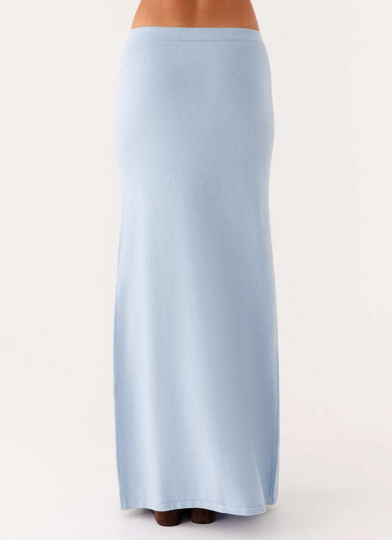 Anastasia Knit Maxi Skirt - Blue