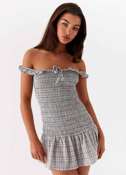 Anica Check Mini Dress - Grey Check – Peppermayo Canada
