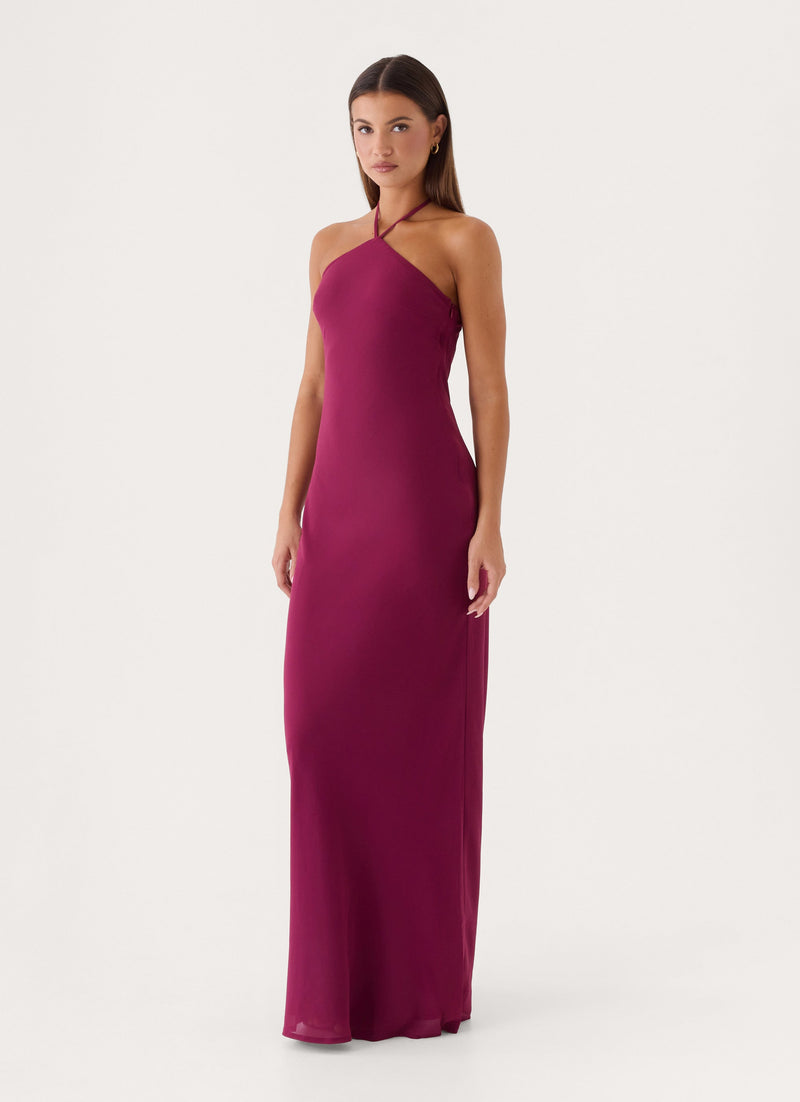 Anouk Halter Maxi Dress - Plum