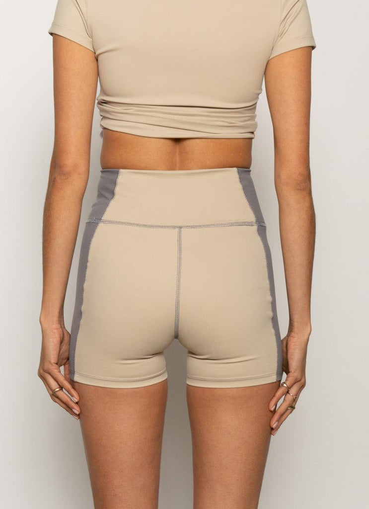 Ski Resort Cycle Shorts - Tapioca Contrast - Peppermayo