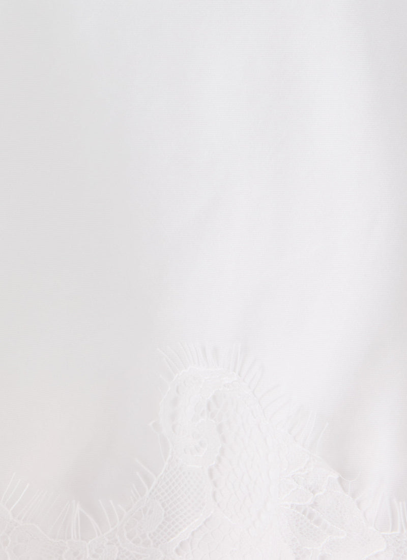 Argelia Lace Trim Midi Skirt - White