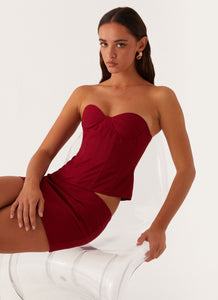 Armelle Corset Top - Maroon