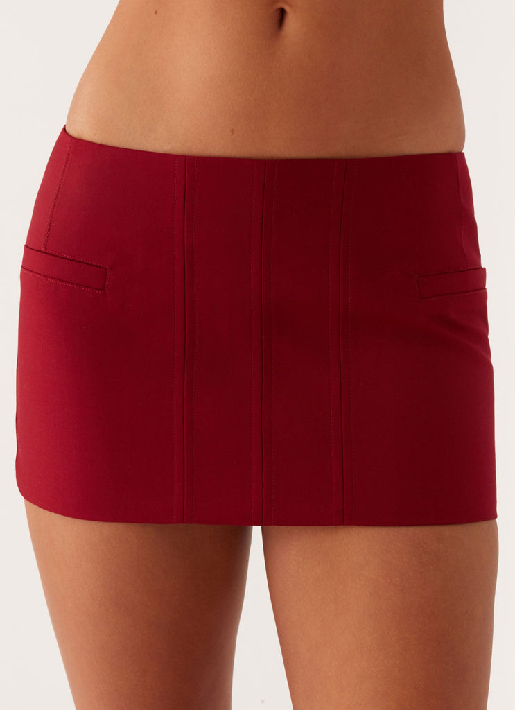 Armelle Micro Mini Skirt - Maroon