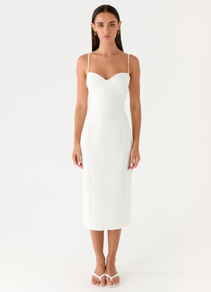 Asling Bustier Midi Dress - White – Peppermayo Canada