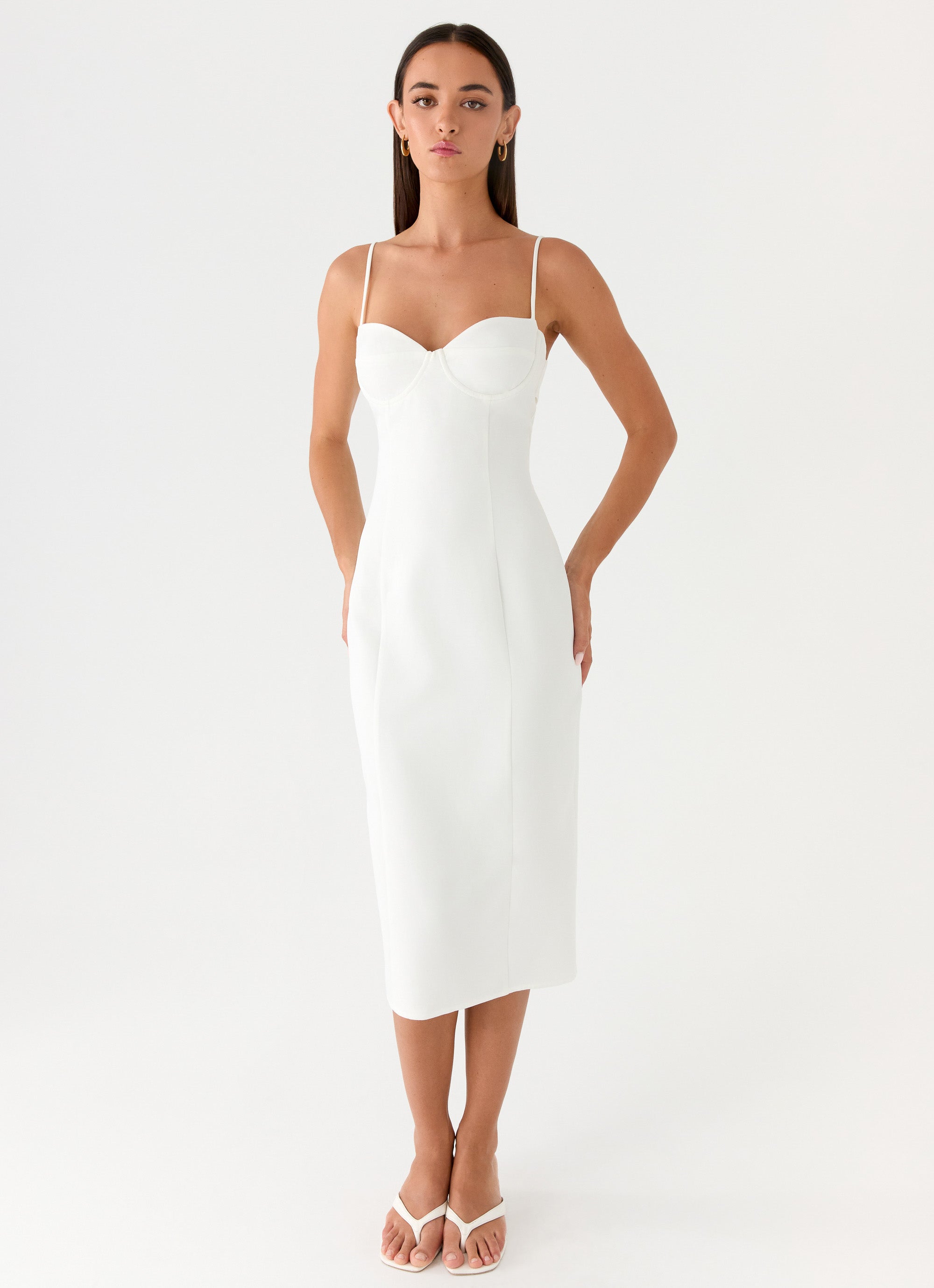 Asling Bustier Midi Dress - White – Peppermayo Canada