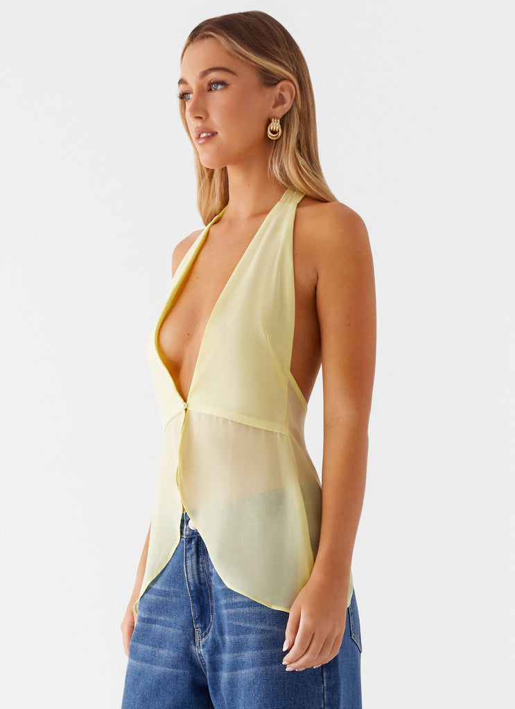 At Last Halterneck Top - Yellow