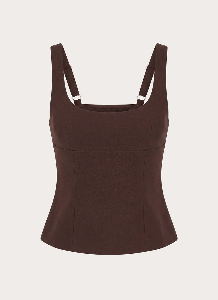 Autrey Suiting Top - Chocolate