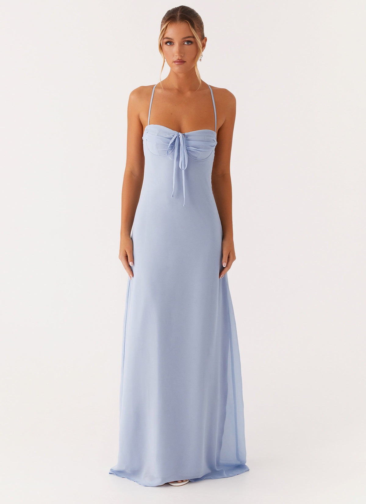 Aveline Bustier Maxi Dress - Blue
