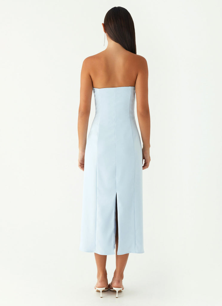 Robe mi-longue sans bretelles Patsie - Bleu