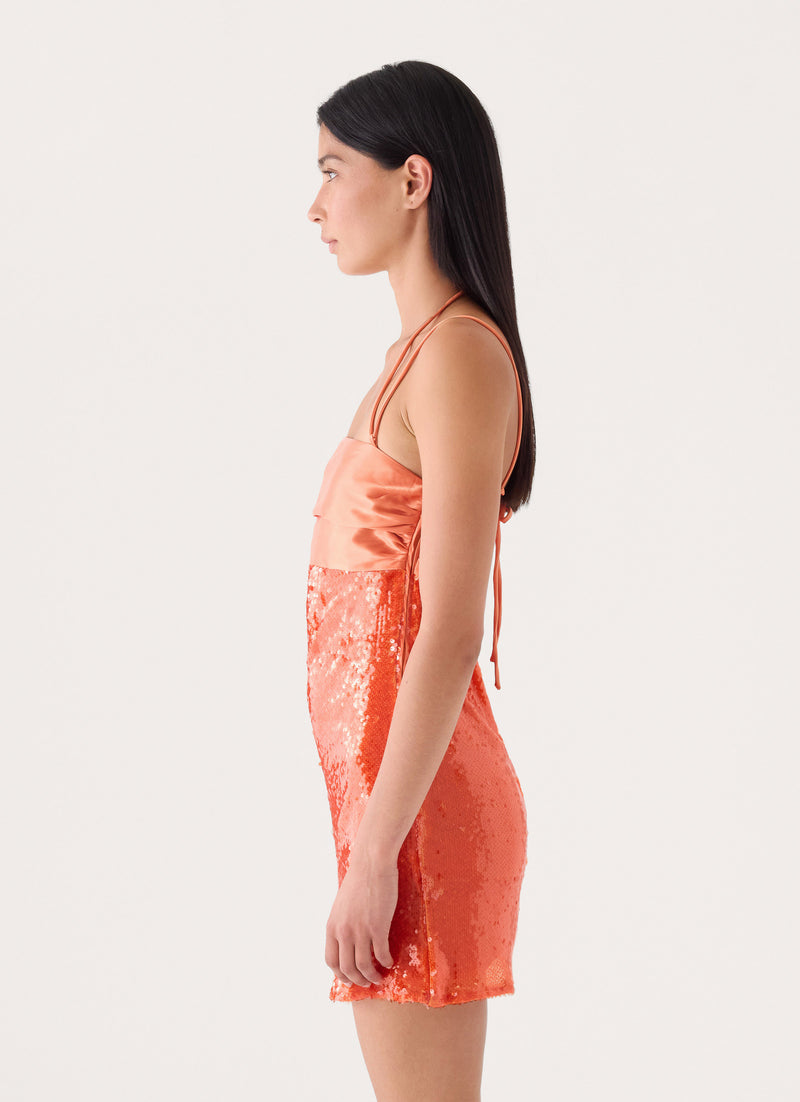 Belize Sequin Mini Dress - Orange