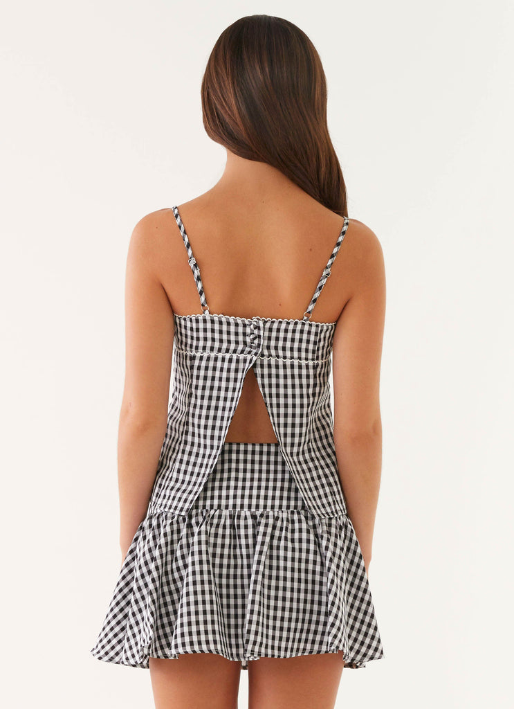 Bellamy Top - Black Gingham